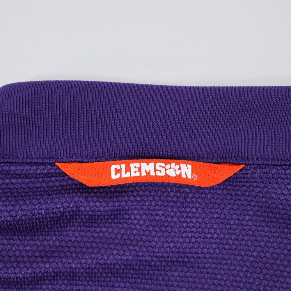 Nike Clemson‎ Tigers Dri-FIT Blade Collar Polo Purple Mens Large